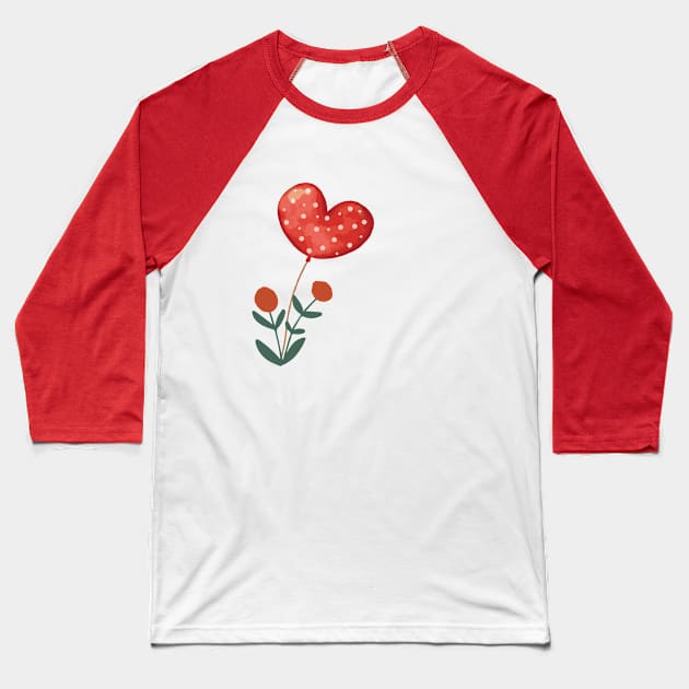 Hert and flower Baseball T-Shirt by Flowerart1232